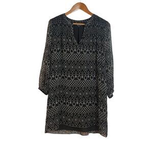 Madewell patterned long sleeve shift dress. Size small